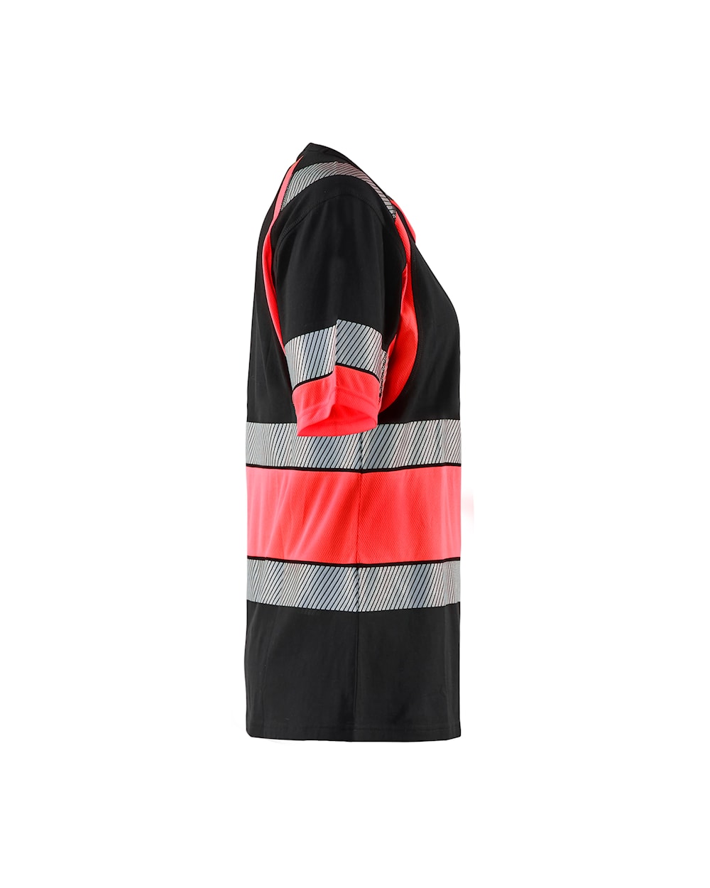 Damen High Vis T-Shirt Schwarz / High Vis Rot, Seite rechts, DB Schenker Damen High Vis T-Shirt Schwarz / High Vis Rot, Seite rechts, DB Schenker