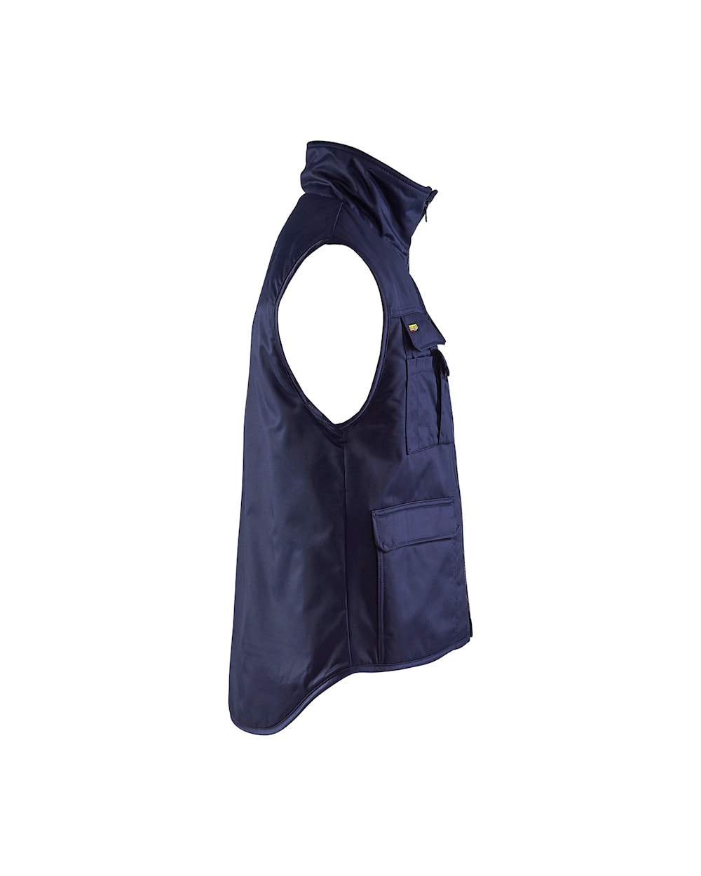Dunkelblaue Weste mit vier Taschen, Ansicht von rechts
