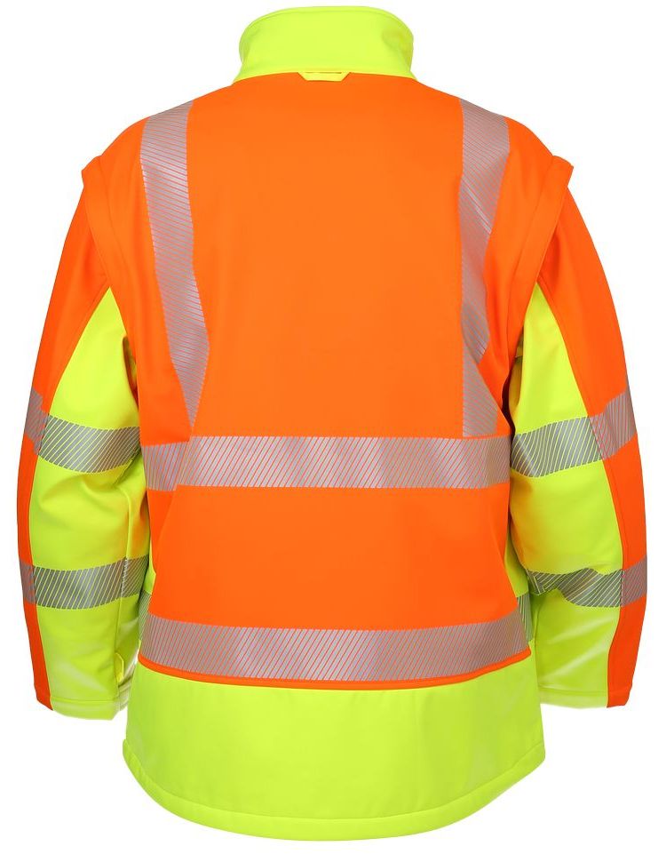LeiKaTex-Warnschutz-Softshell-Jacke, Orange, Rückansicht