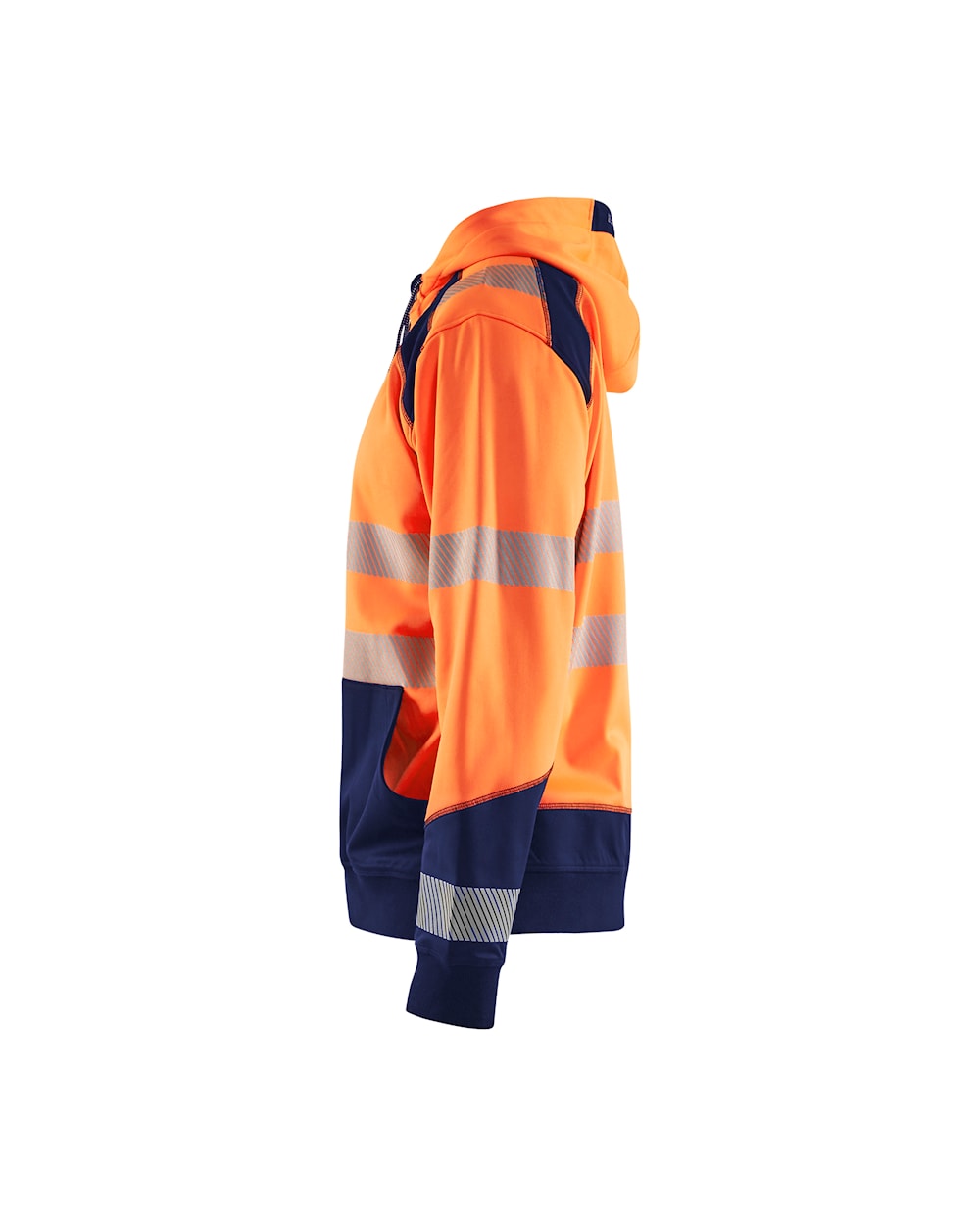 High Vis Kapuzensweater high vis orange / marineblau, Seite links, DB Schenker