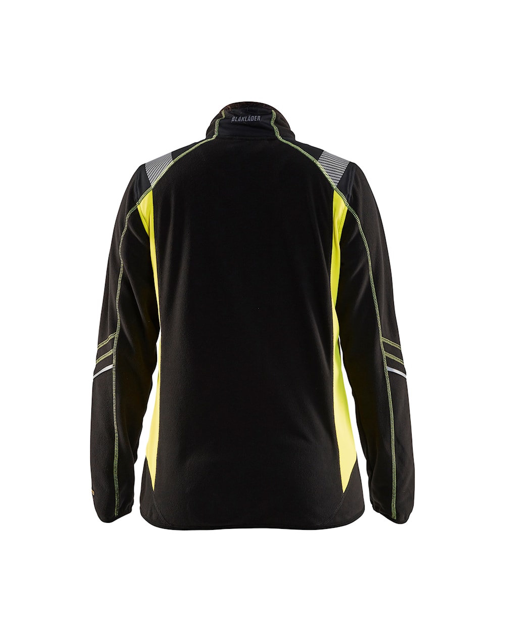 Damen Microfleece Jacke schwarz / gelb hinten Damen Microfleece Jacke schwarz / gelb hinten