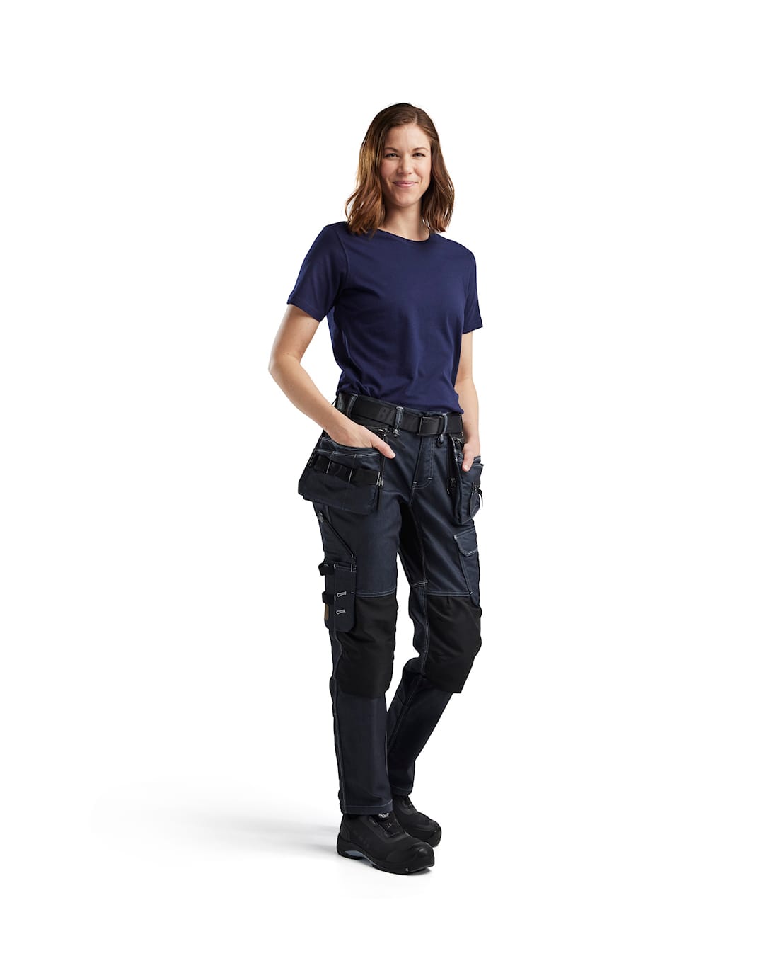 T-Shirt, Hose, Arbeitskleidung, Werkzeugtaschen, Dunkelblau