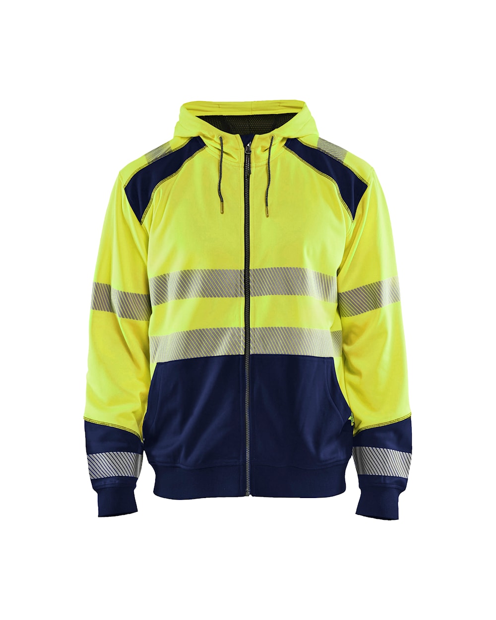 High Vis Kapuzensweater high vis gelb / marineblau vorn, DB Schenker