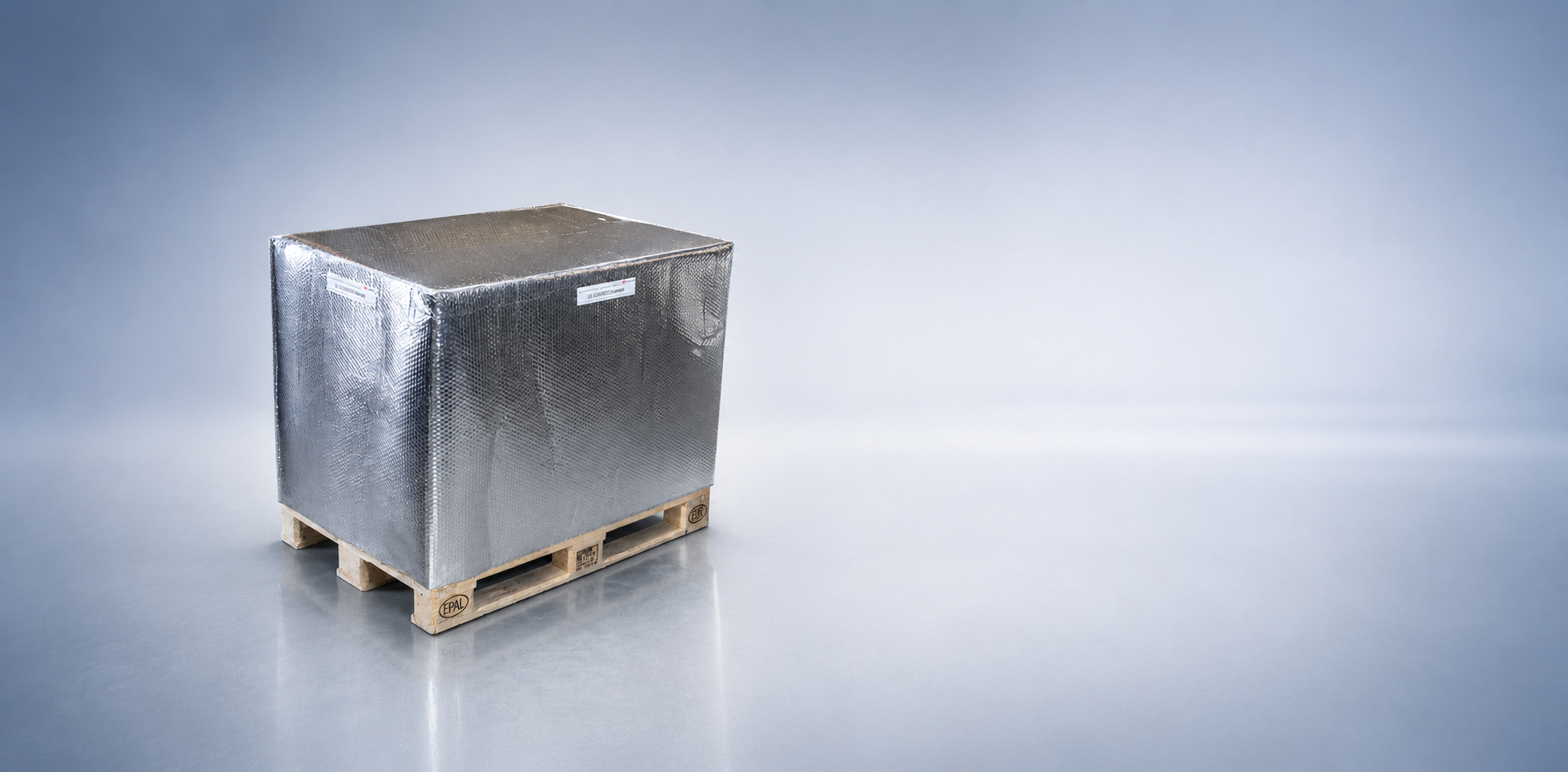 kühlakku, palette, verpackung, holzpalette, verpackungskubik