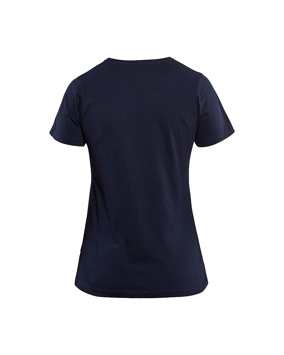 T-Shirt, Navy, Kurzarm, Baumwolle, Unifarben