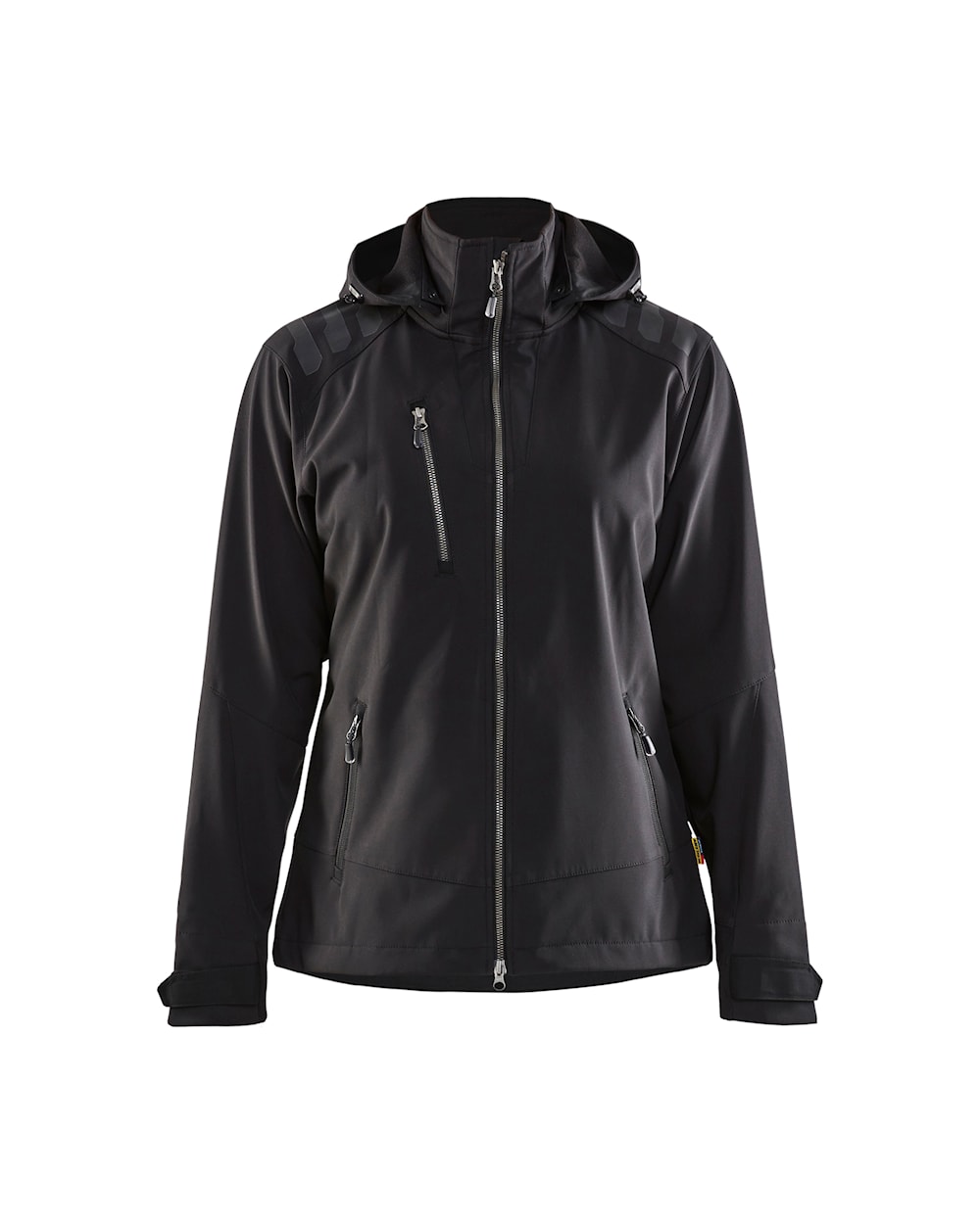 Damen Softshell Jacke schwarz, vorne, DB Schenker Damen Softshell Jacke schwarz, vorne, DB Schenker