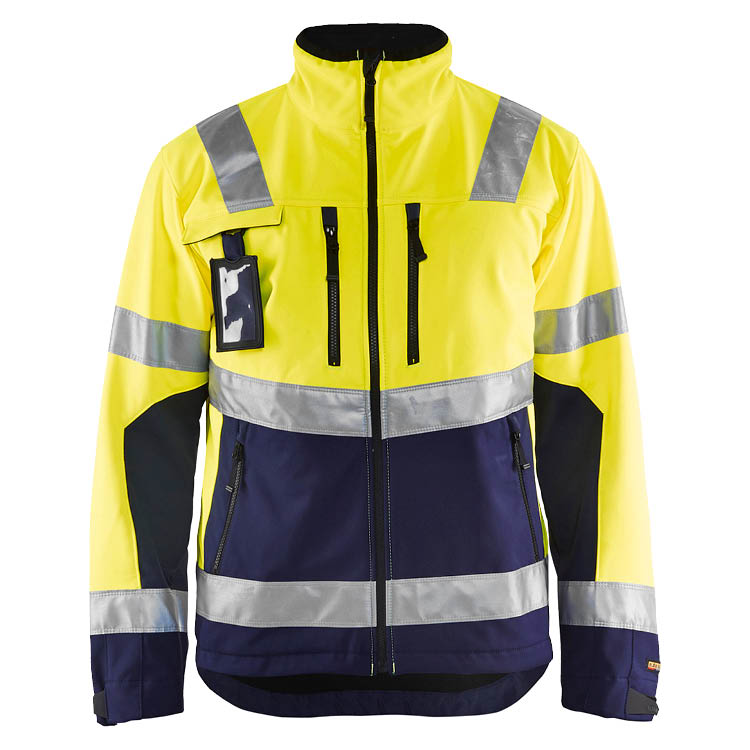 High Vis Softshell Jacke Gelb/Marineblau