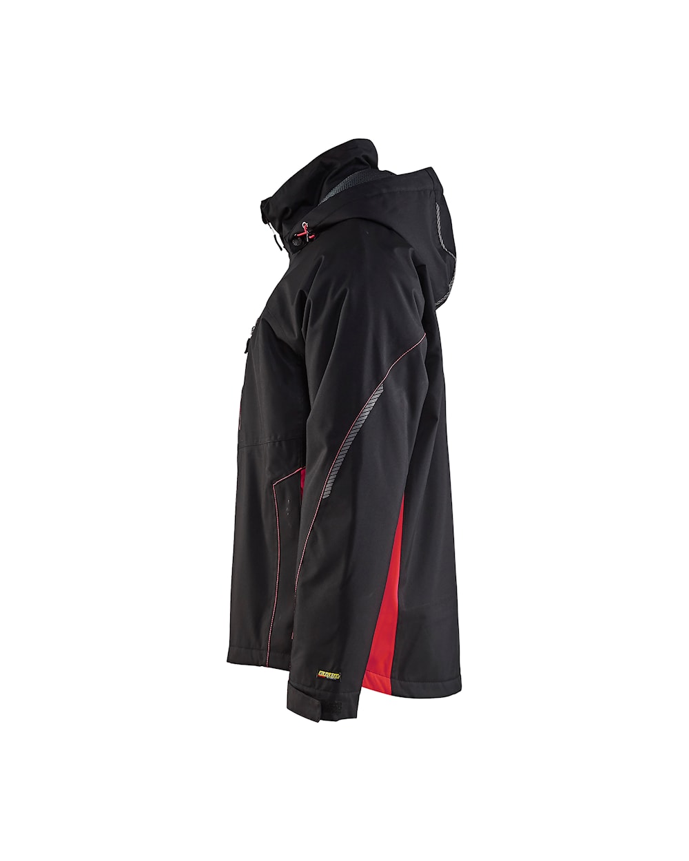 Shell Jacke schwarz / rot, Seite links, DB Schenker Shop