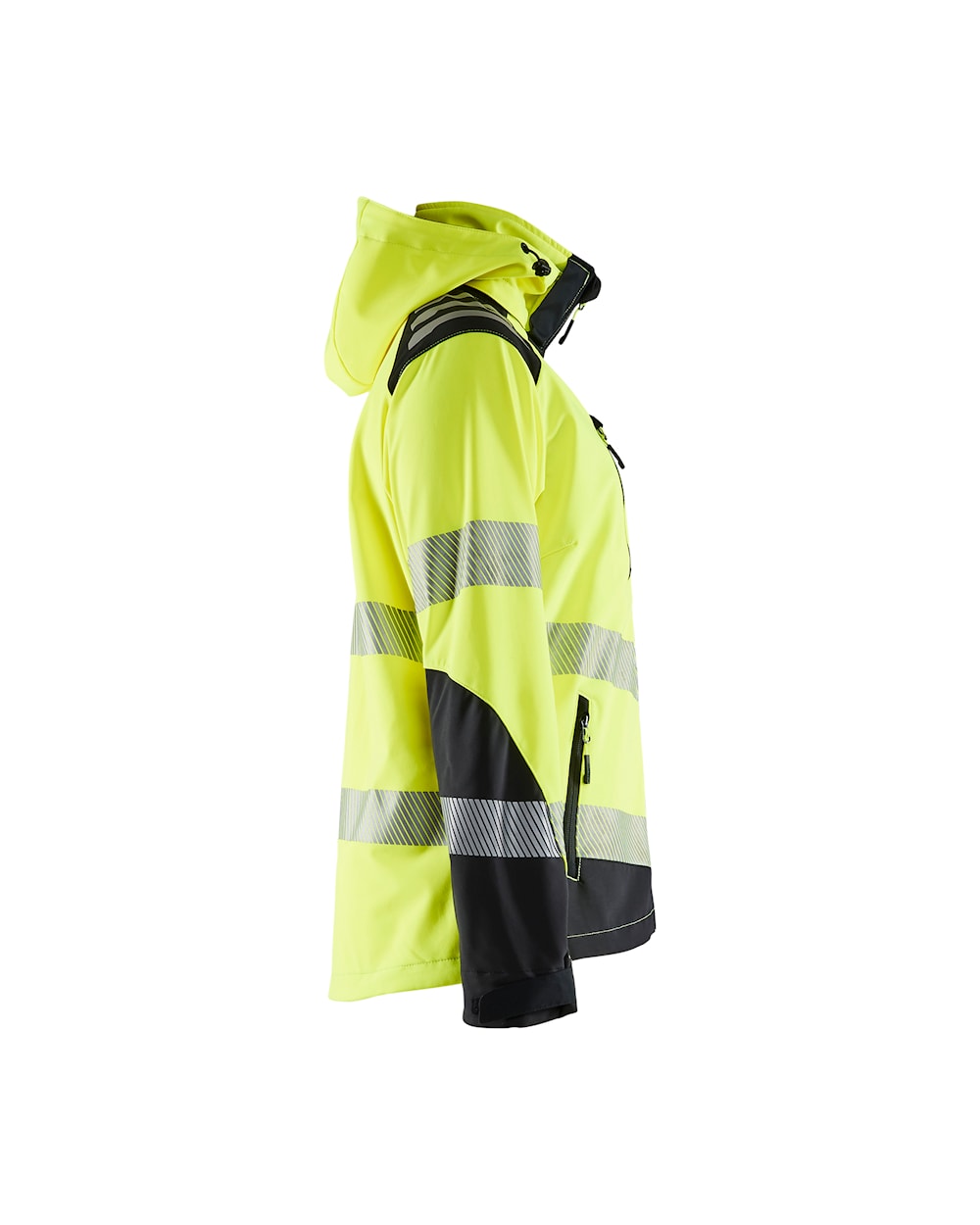 Damen Hi-Vis Jacke Softsh. high vis gelb / schwarz, Seite rechts, DB Schenker