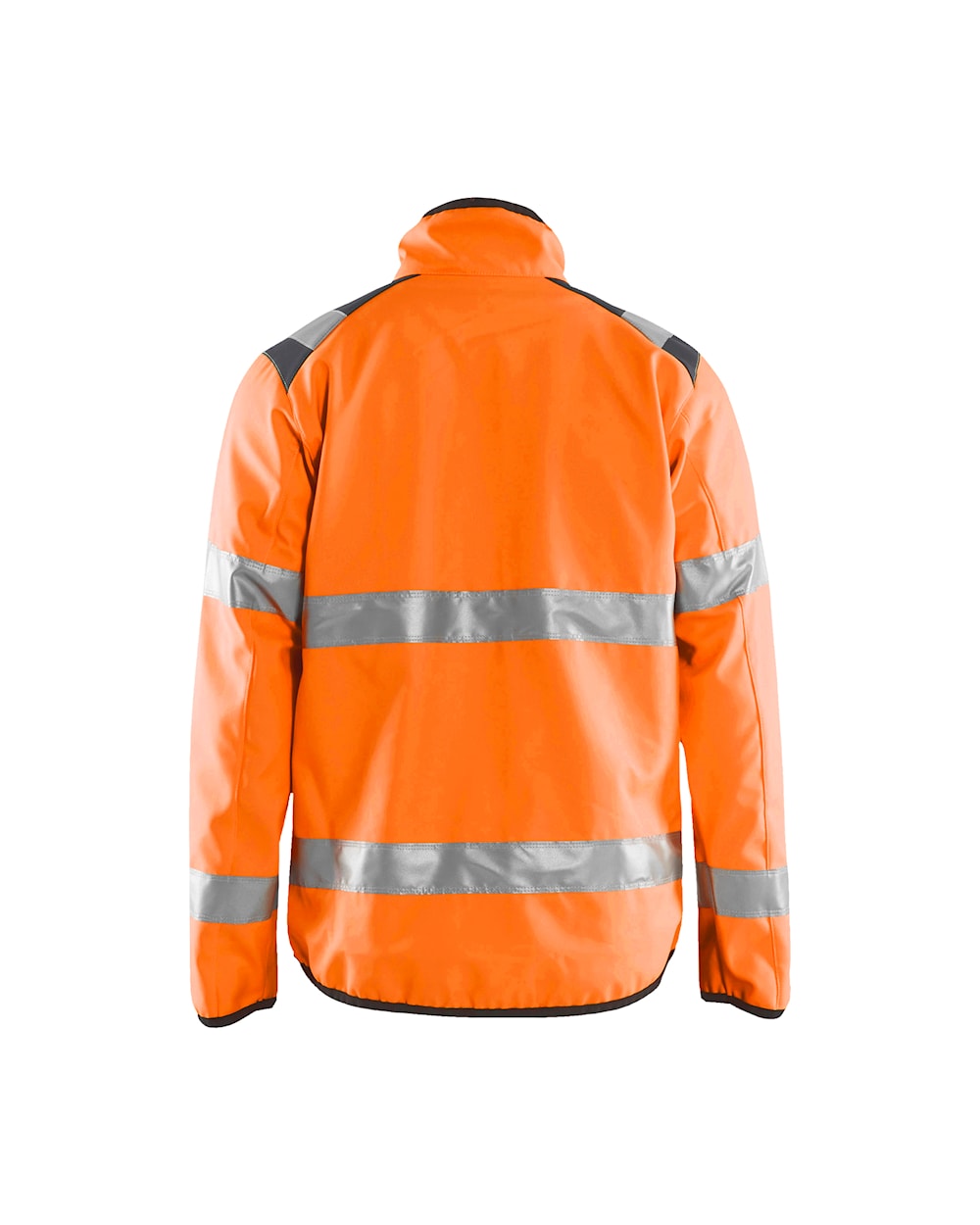 High Vis Softshell Jacke high vis orange / mittelgrau, Rückenansicht, DB Schenker High Vis Softshell Jacke high vis orange / mittelgrau, Rückenansicht, DB Schenker