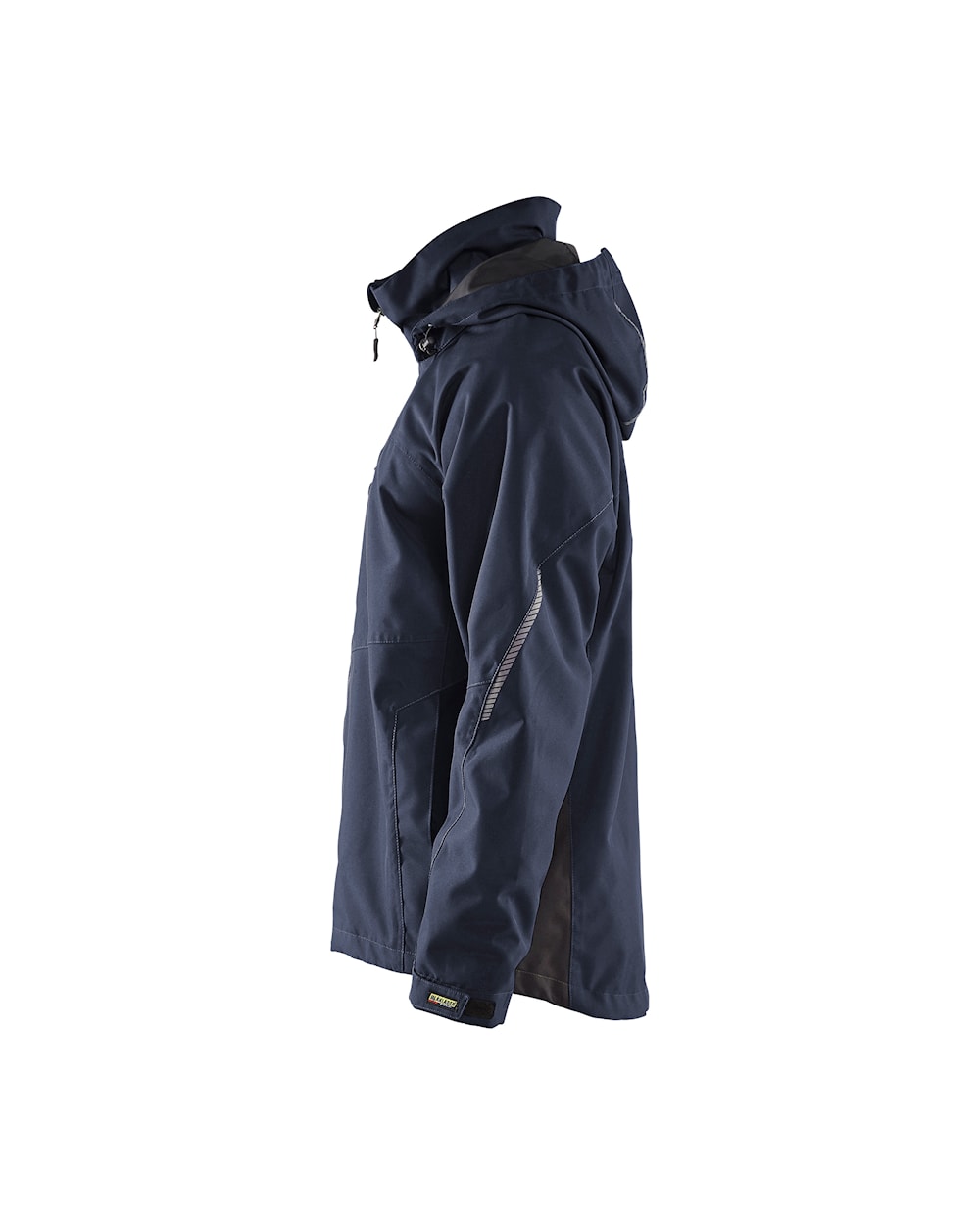 Shell Jacke dunkel marineblau / schwarz, Seite links, DB Schenker Shop