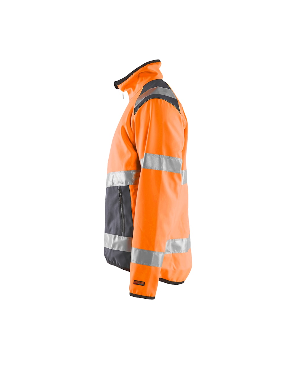 High Vis Softshell Jacke high vis orange / mittelgrau, Seitenansicht links, DB Schenker High Vis Softshell Jacke high vis orange / mittelgrau, Seitenansicht links, DB Schenker