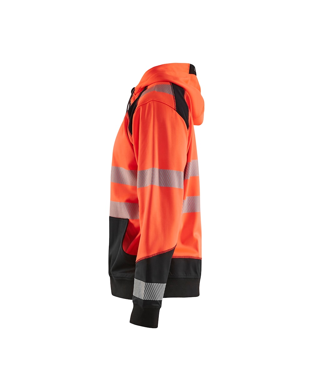 High Vis Kapuzensweater high vis rot / schwarz, Seite links, DB Schenker