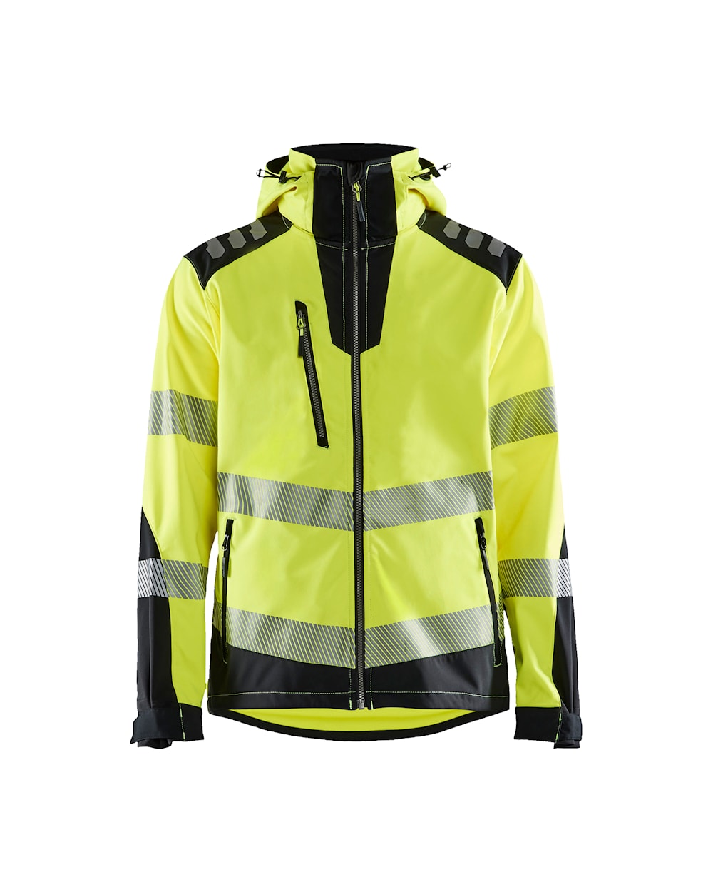 High Vis Softshell Jacke high vis gelb / schwarz vorn