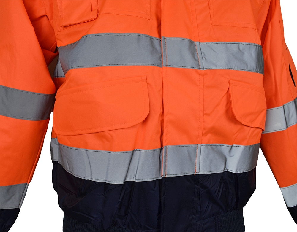 LeiKaTex-Warnschutz-Multifunktions-Pilotenjacke, Orange, Detailansicht