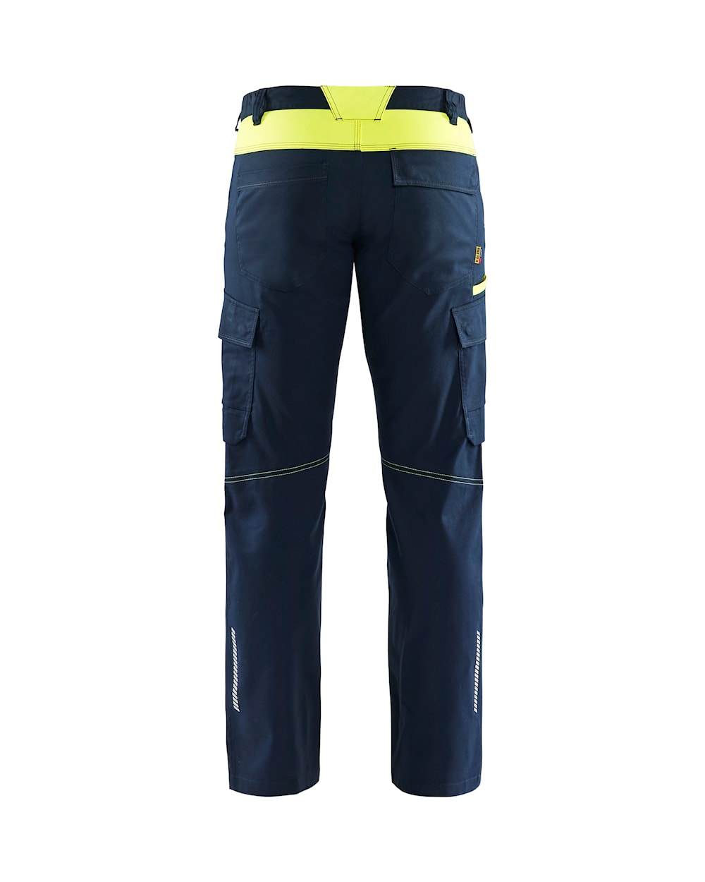 Industrie Arbeitshose Stretch mit Kniepolstertaschen Dunkel Marineblau / High Vis Gelb, hinten, DB Schenker Industrie Arbeitshose Stretch mit Kniepolstertaschen Dunkel Marineblau / High Vis Gelb, hinten, DB Schenker