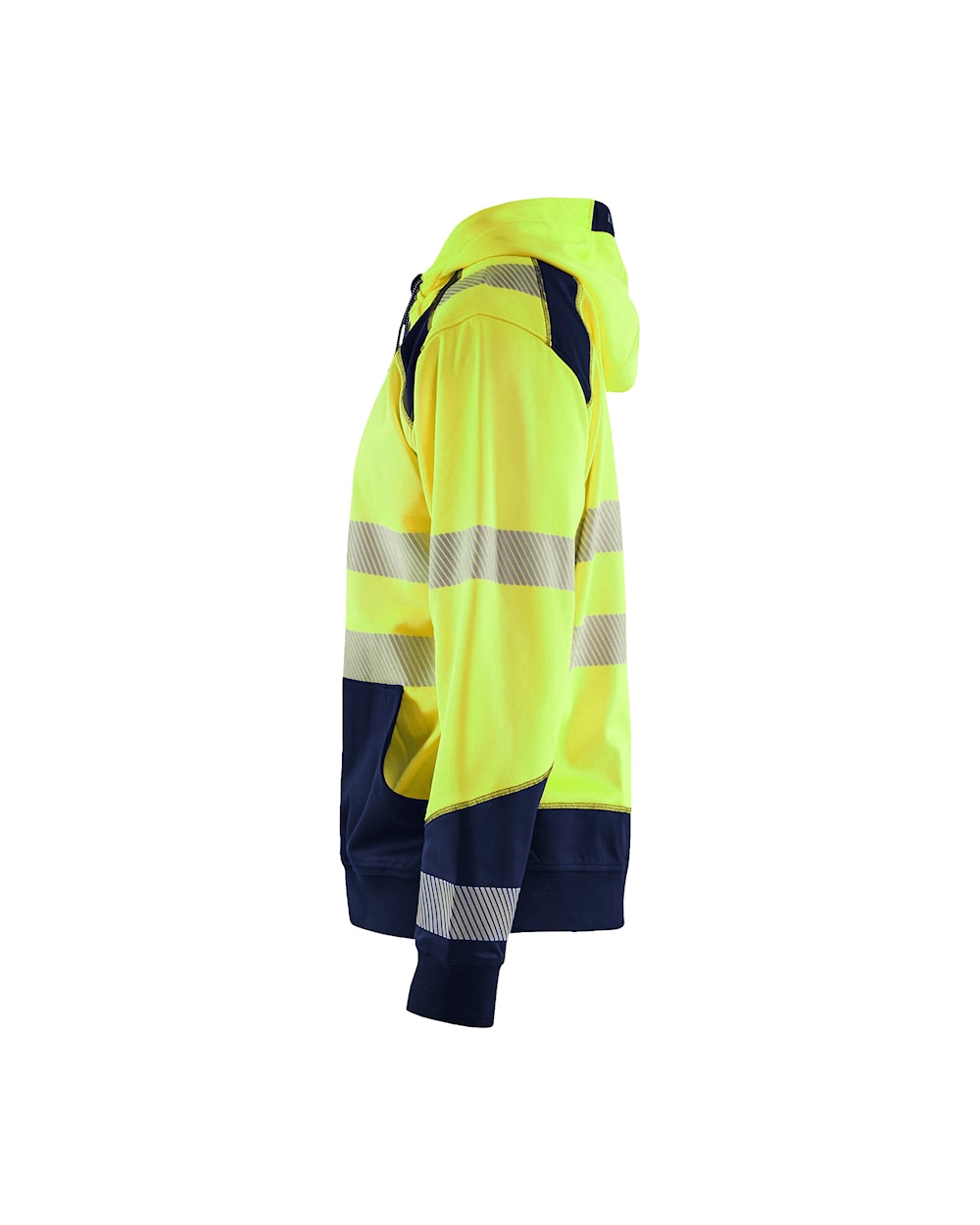 High Vis Kapuzensweater high vis gelb / marineblau, Seite links, DB Schenker