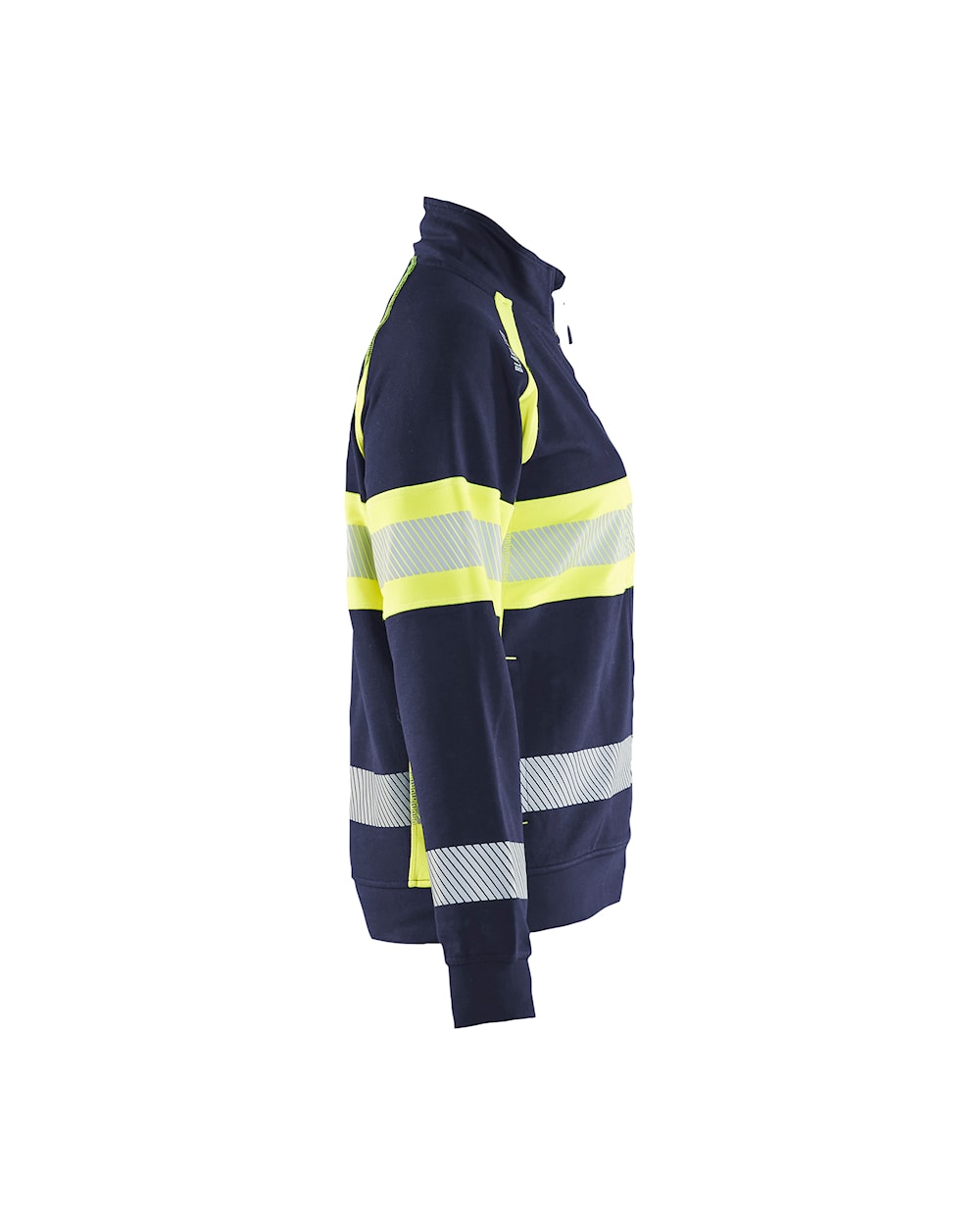 Damen High Vis Sweater marineblau / gelb, Seitenansicht rechts, DB Schenker