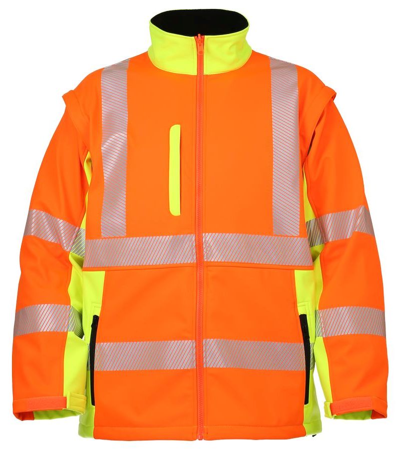 LeiKaTex-Warnschutz-Softshell-Jacke, Orange, Vorderansicht