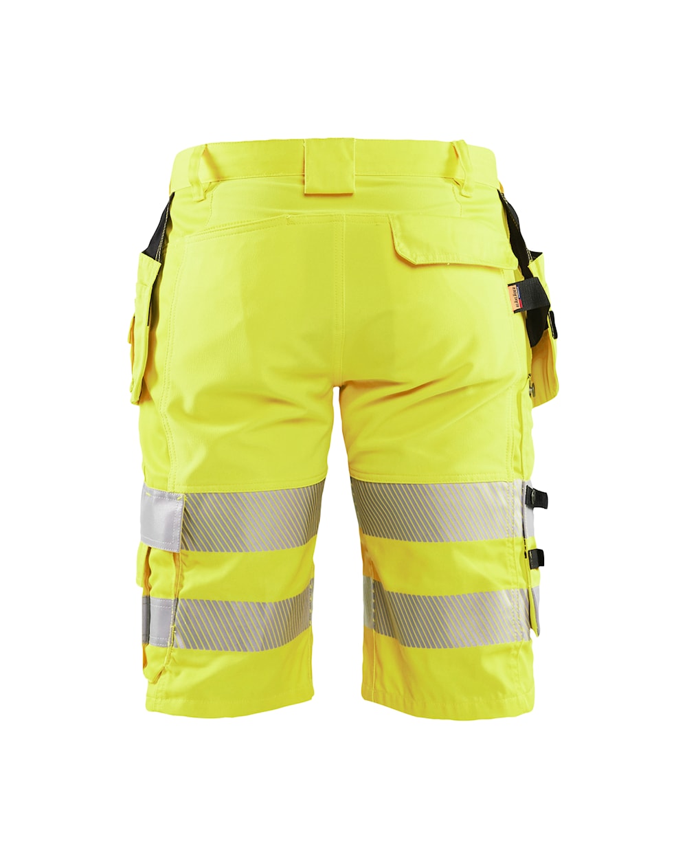 Gelbe Shorts mit reflektierenden Streifen und mehreren Taschen
