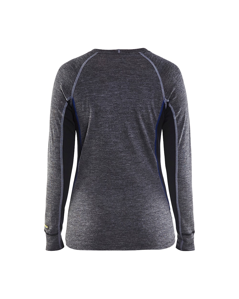Damen Unterhemd warm, 100% Merinowolle Mittelgrau / Schwarz, hinten, DB Schenker Thermo-Unterhemd für Damen, dunkelgrau, Ansicht von hinten