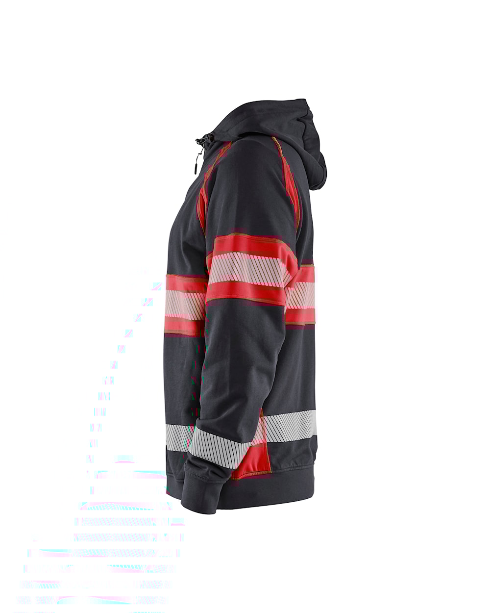 High Vis Kapuzenjacke rot-schwarz, Seite links, DB Schenker High Vis Kapuzenjacke rot-schwarz, Seite links, DB Schenker