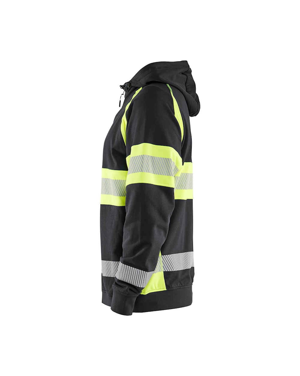 High Vis Kapuzenjacke schwarz / gelb, Seite links, DB Schenker 