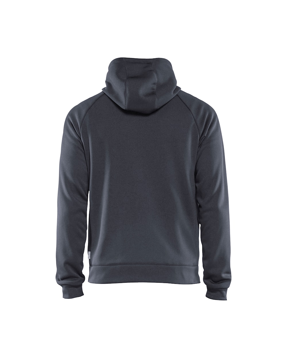 Graue, dünne Jacke mit Kapuze, Ansicht von hinten