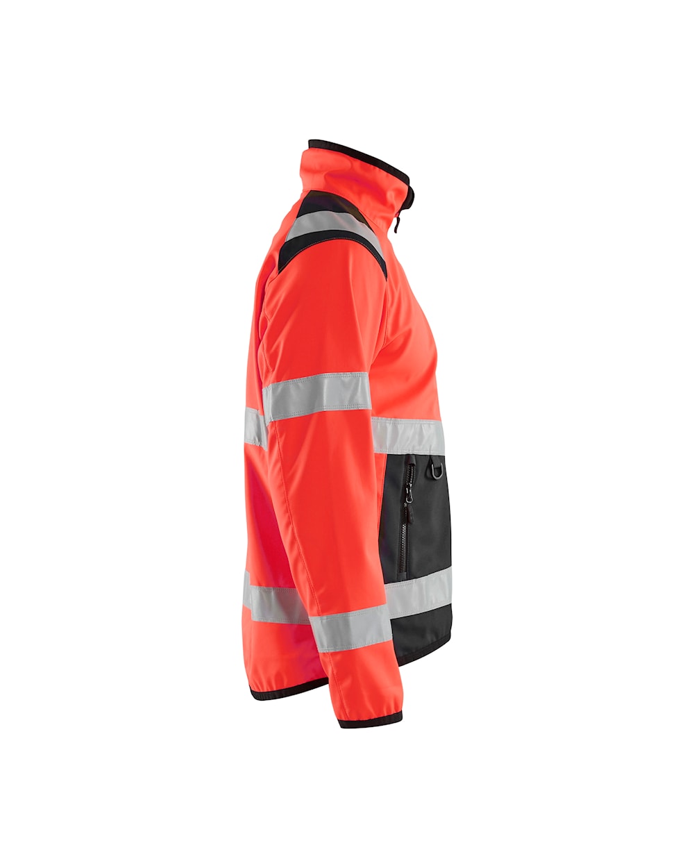 High Vis Softshell Jacke high vis rot / schwarz Seite rechts, DB Schenker