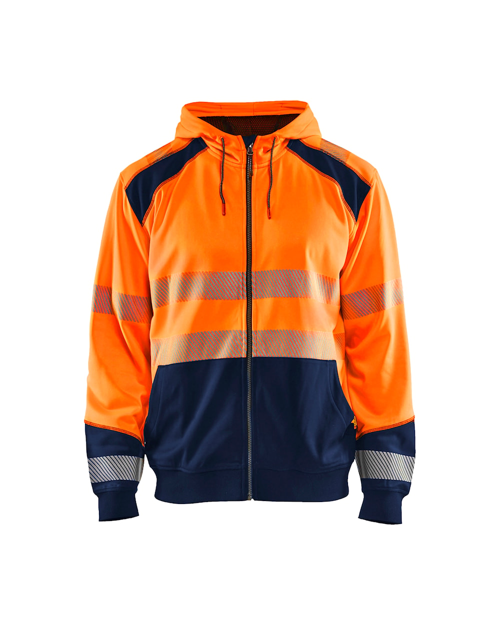 High Vis Kapuzensweater high vis orange / marineblau vorn, DB Schenker