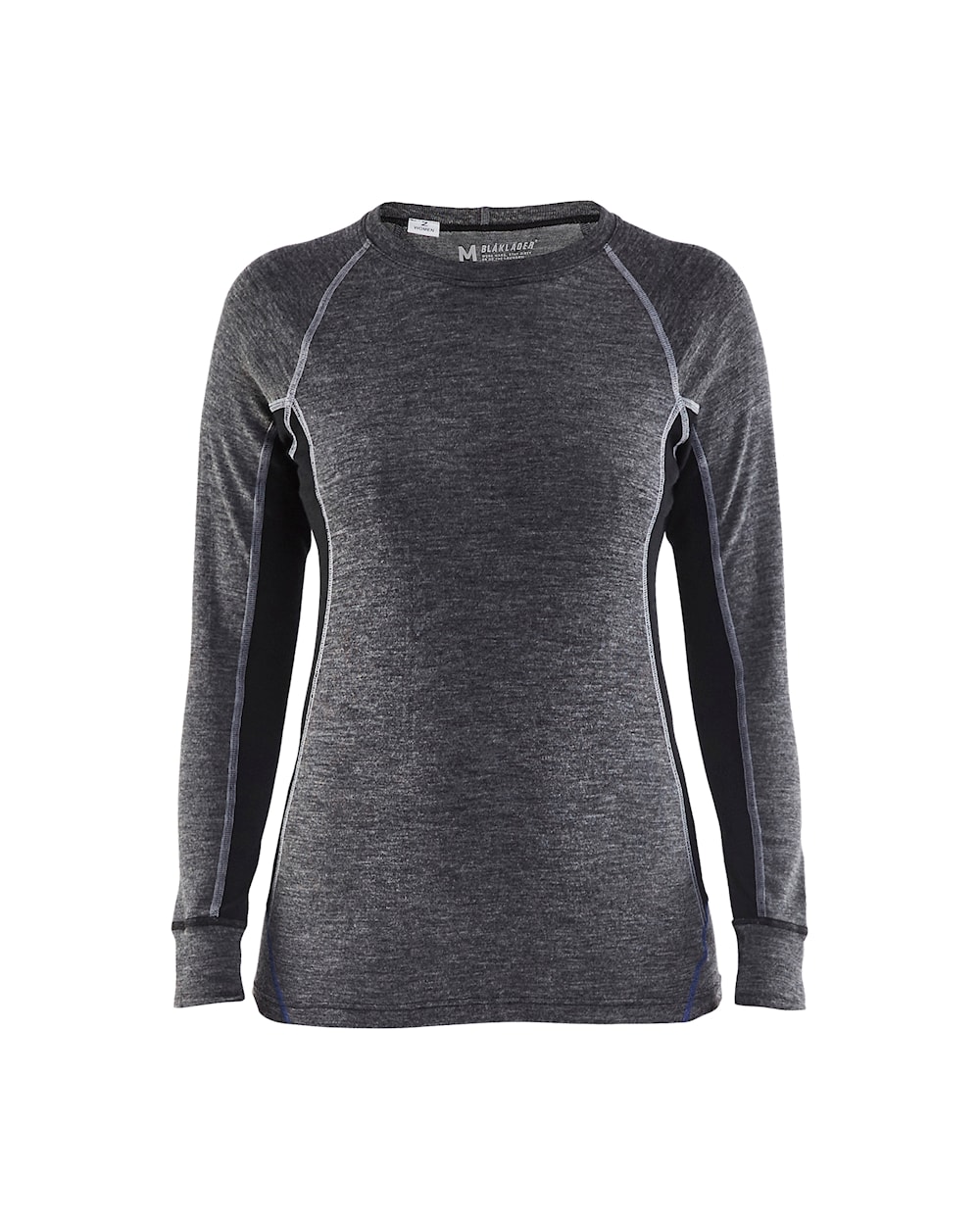 Damen Unterhemd warm, 100% Merinowolle Mittelgrau / Schwarz, vorne, DB Schenker Thermo-Unterhemd für Damen, dunkelgrau, Ansicht von vorn