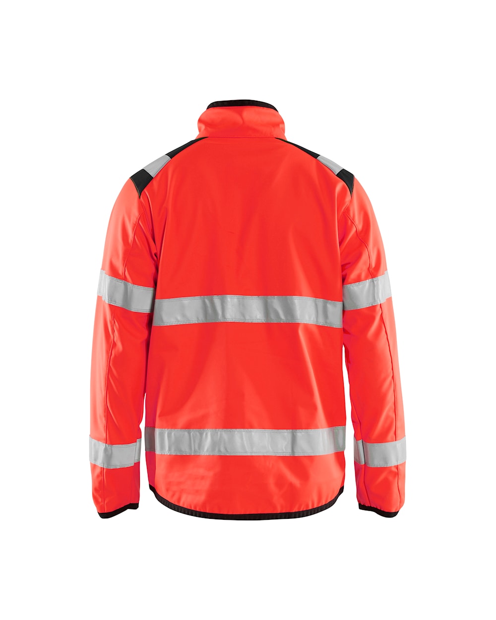 High Vis Softshell Jacke high vis rot / schwarz hinten, DB Schenker