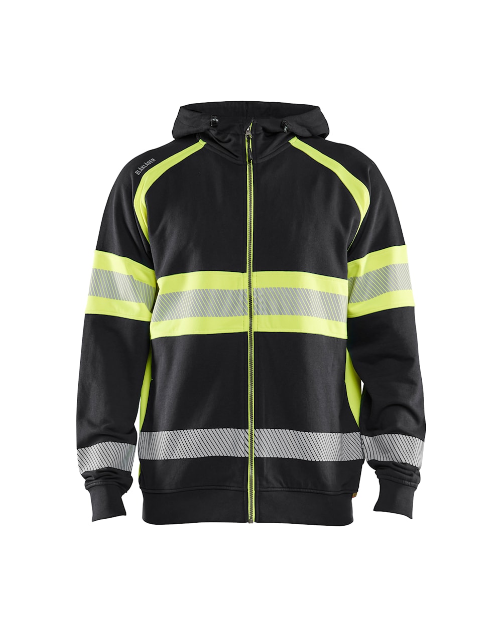 High Vis Kapuzenjacke schwarz / gelb, vorne, DB Schenker 