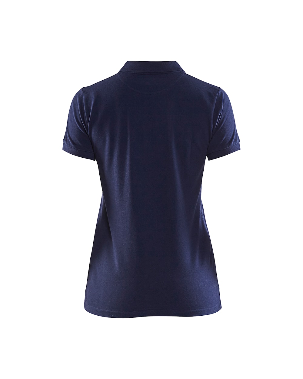 Damen Polo Shirt Marineblau, hinten, DB Schenker Dunkelblaues kurzärmeliges Damen-Polo-Shirt mit Kragen und Knopfleiste.