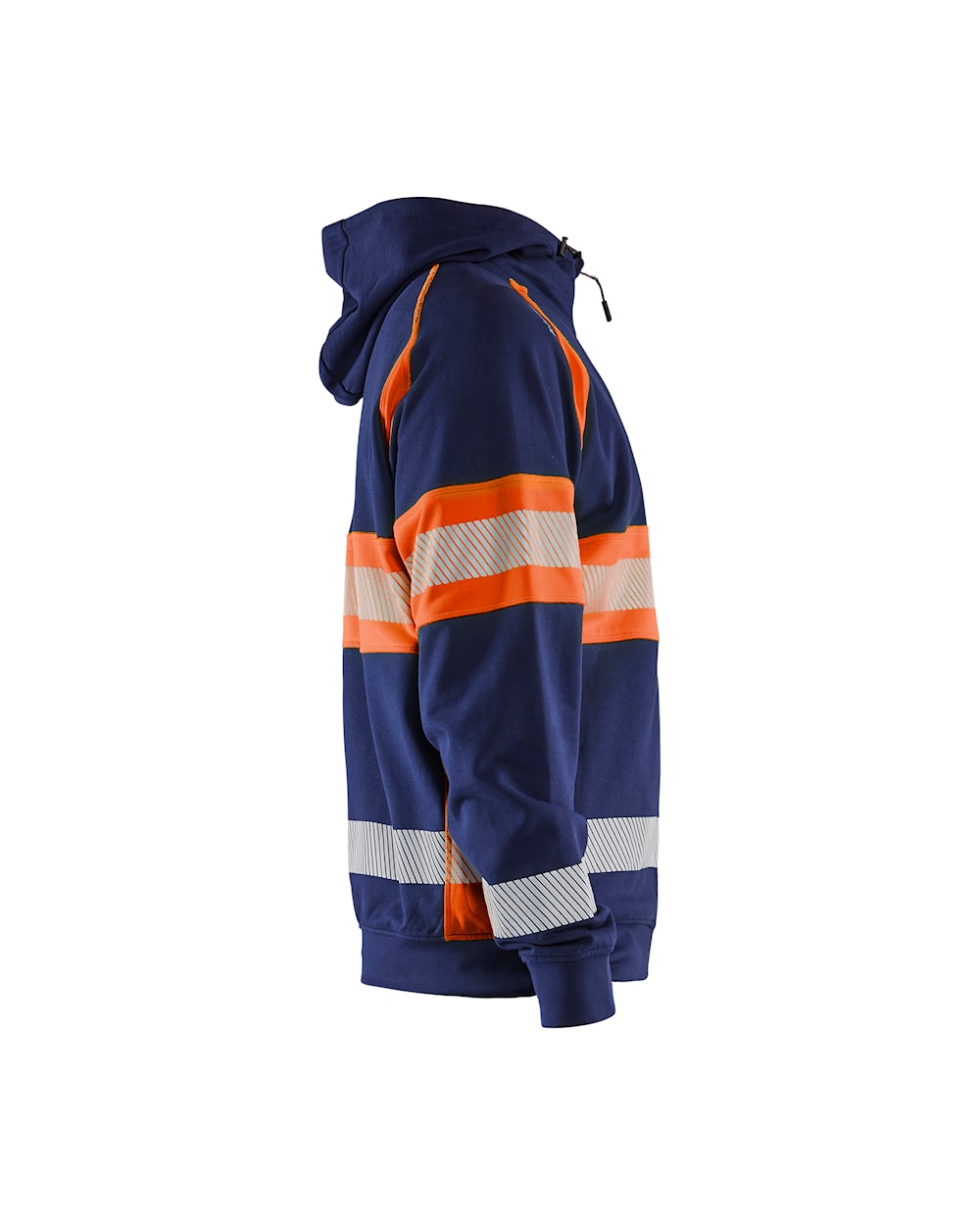 High Vis Kapuzenjacke marineblau / orange, Seite rechts, DB Schenker