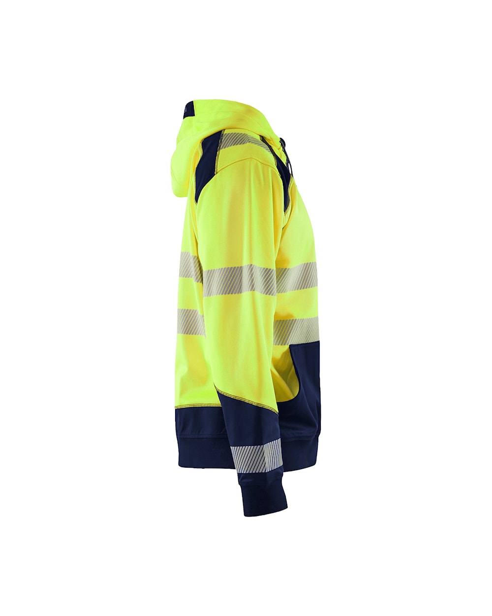 High Vis Kapuzensweater high vis gelb / marineblau, Seite rechts, DB Schenker