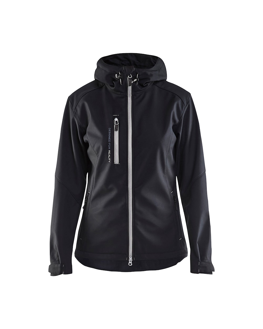 Damen Softshell Jacke schwarz / silber vorn Damen Softshell Jacke schwarz / silber, vorne, DB Schenker