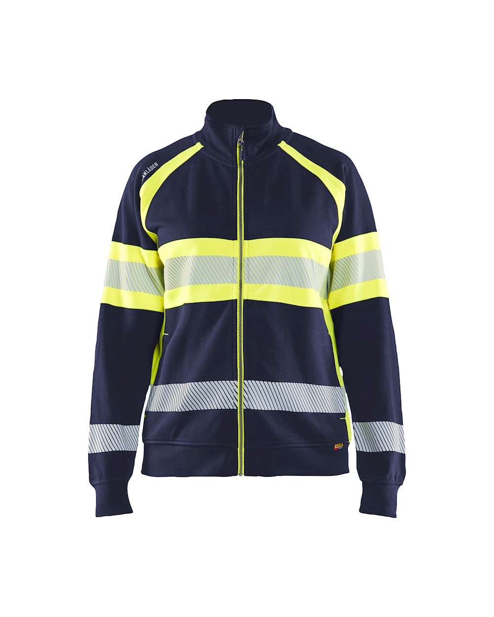 Damen High Vis Sweater marineblau / high vis gelb vorn Damen High Vis Sweater marineblau / gelb, Vorderansicht, DB Schenker