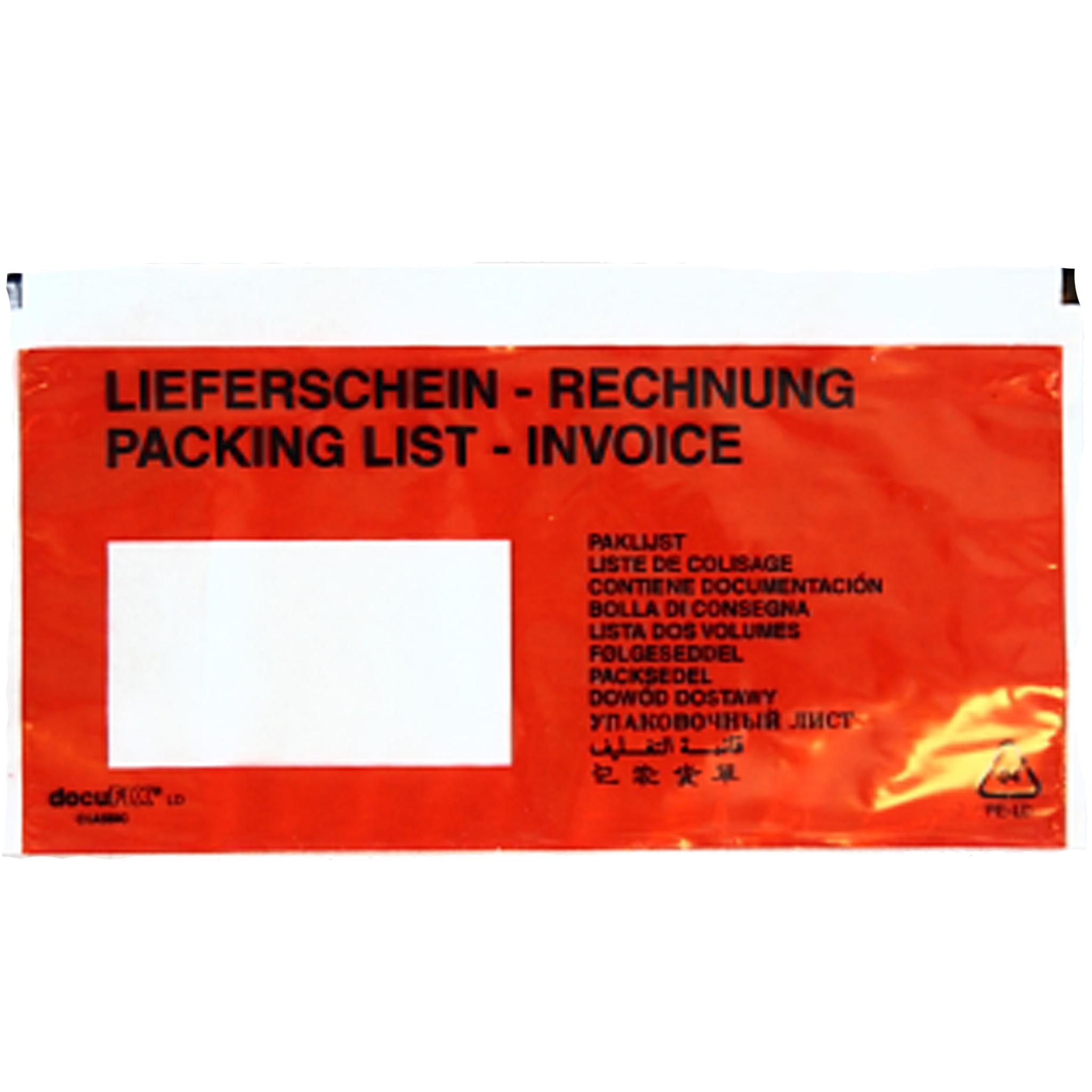 Begleitpapiertasche DIN C - lang für Papiere wie Lieferscheine etc.