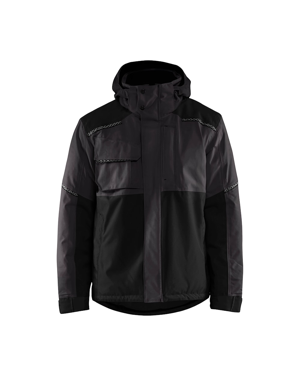 Winterjacke dunkelgrau / schwarz vorn