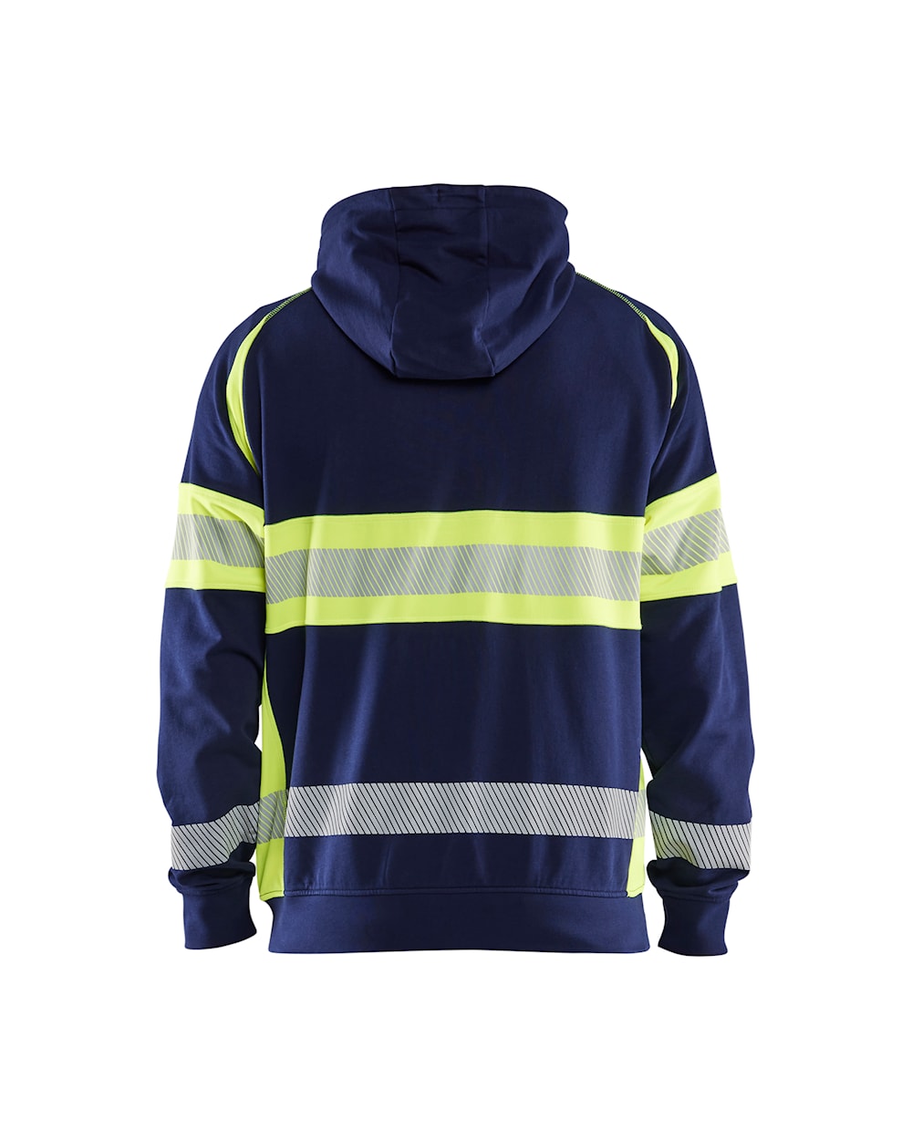 High Vis Kapuzenjacke marineblau / gelb, hinten, DB Schenker