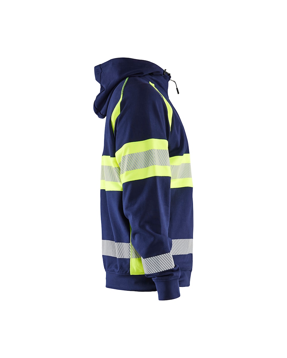 High Vis Kapuzenjacke marineblau / gelb, Seite rechts, DB Schenker