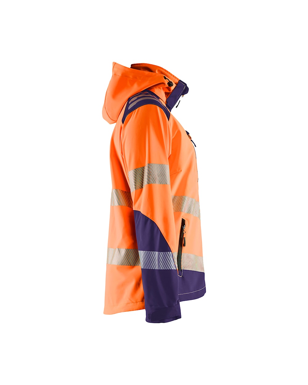 Damen Hi-Vis Jacke Softsh. high vis orange / marineblau, Seite rechts, DB Schenker