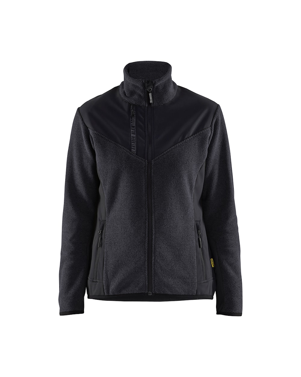 Damen Strickjacke Softsh. dunkelgrau / schwarz vorn Schwarze Strickjacke für Damen, Ansicht von vorn
