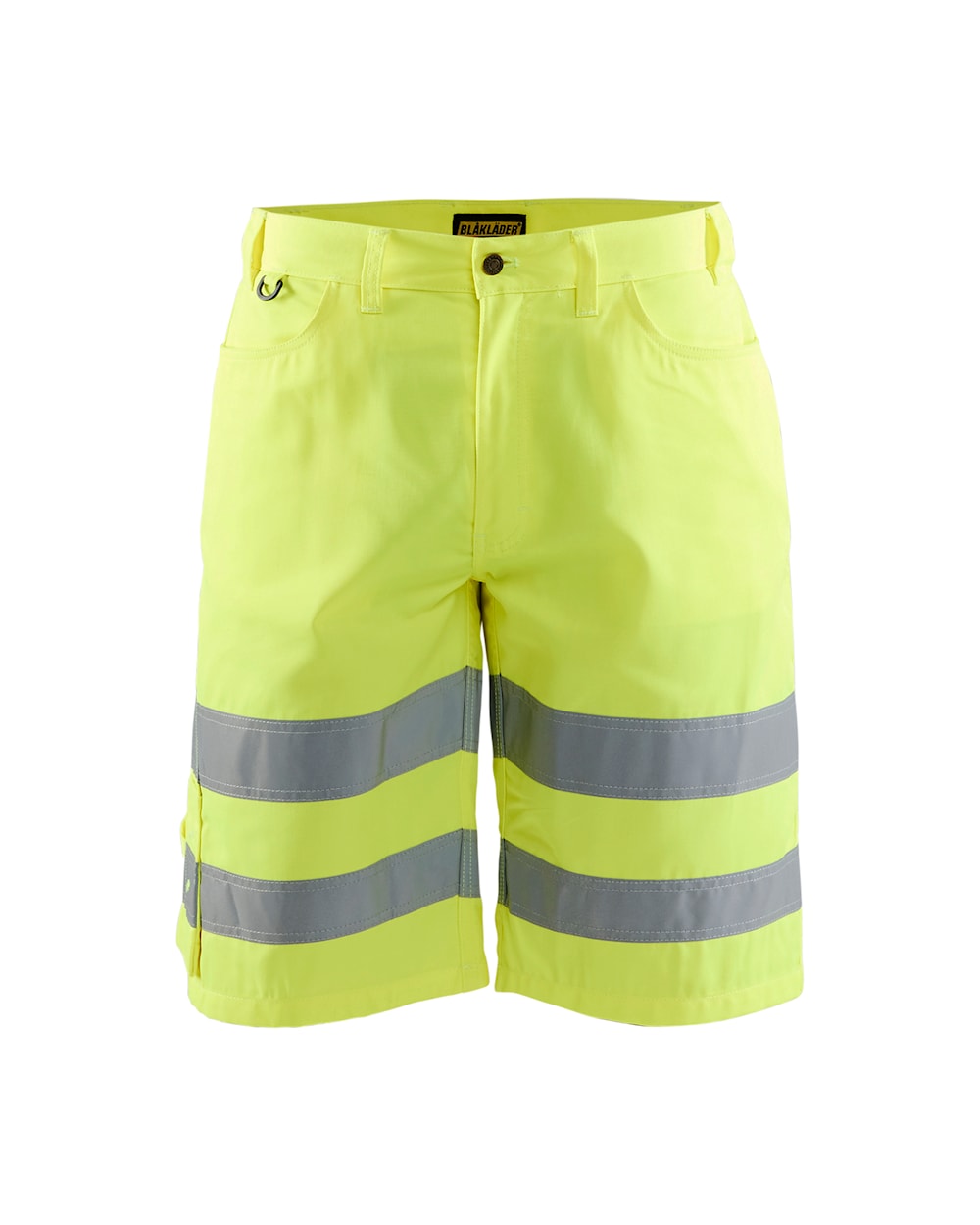 High Vis Shorts Marineblau / High Vis Gelb vorn Gelbe Shorts mit reflektierenden Streifen und mehreren Taschen