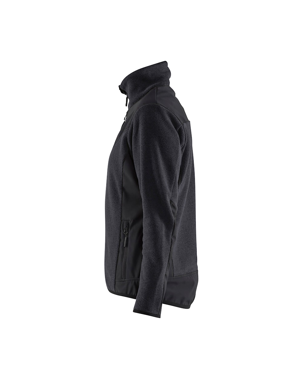 Schwarze Strickjacke für Damen, Ansicht von links