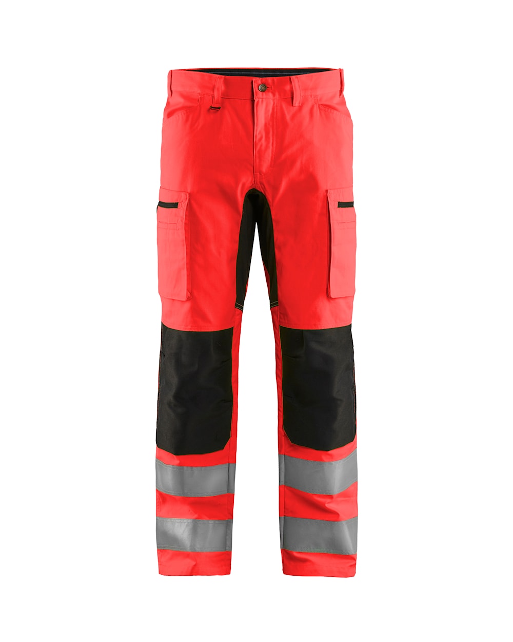 High Vis Arbeitshose mit Stretch High Vis Rot / Schwarz, vorne, DB Schenker High Vis Arbeitshose mit Stretch High Vis Rot / Schwarz, vorne, DB Schenker