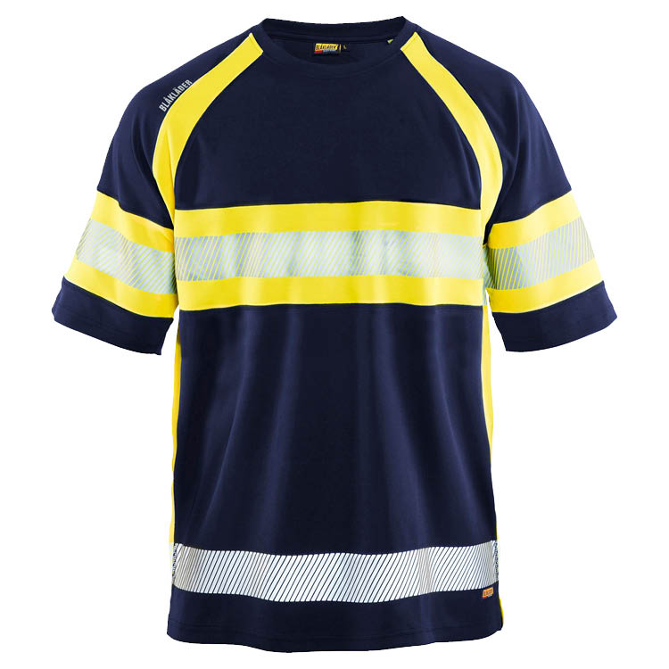 UV T-Shirt Marineblau/ High Vis Gelb