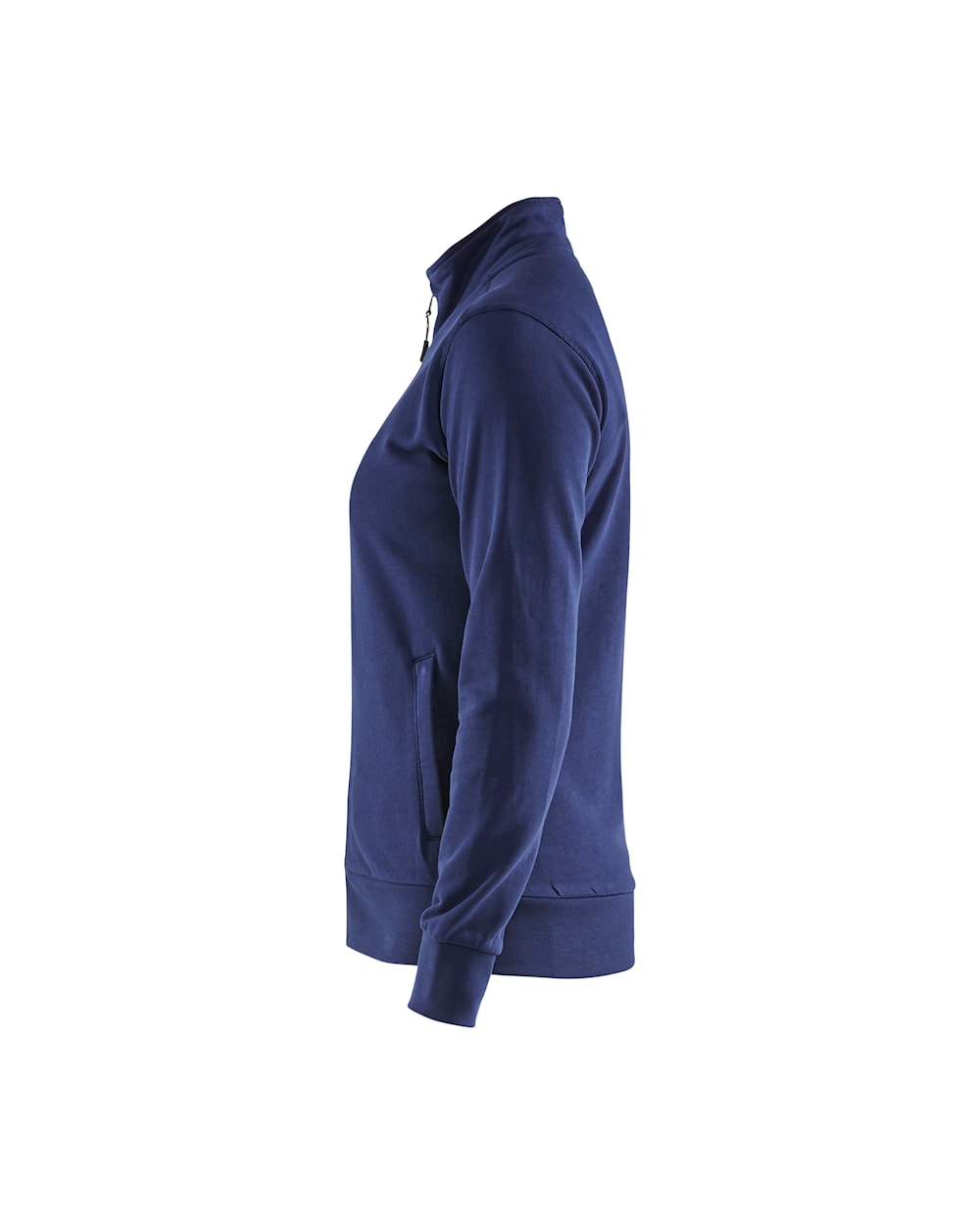 Dunkelblaue Fleecejacke für Damen, Ansicht von links