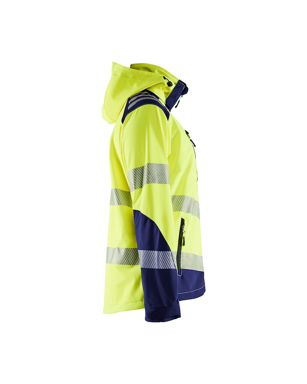 Damen Hi-Vis Jacke Softsh. high vis gelb / marineblau, Seite rechts, DB Schenker